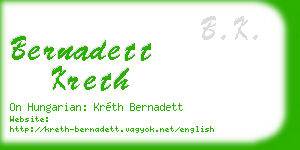 bernadett kreth business card